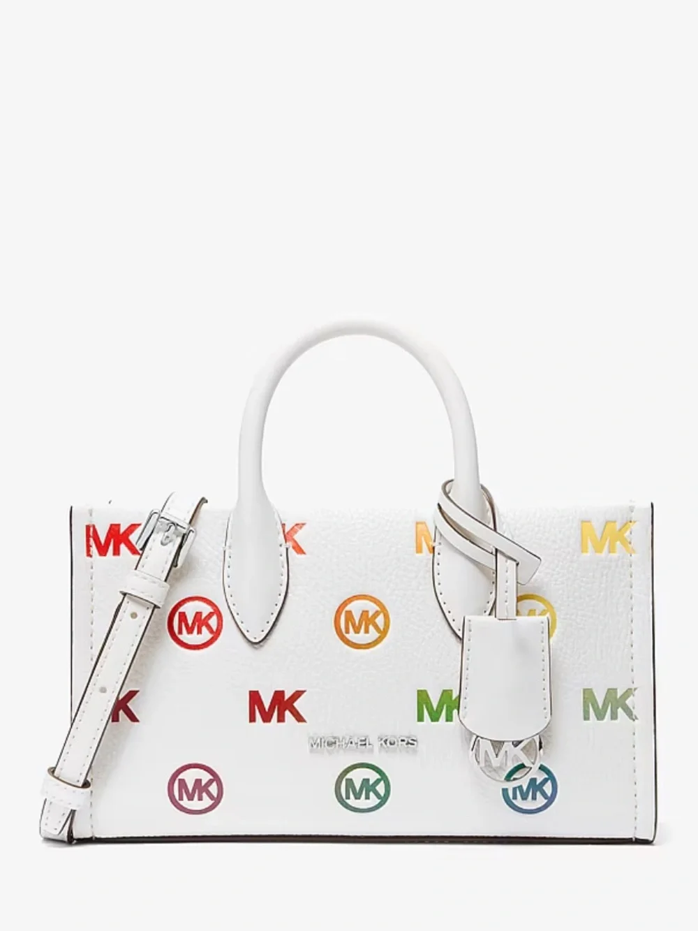 Michael Kors Small Mirella Rainbow satchel Crossbody Optic White